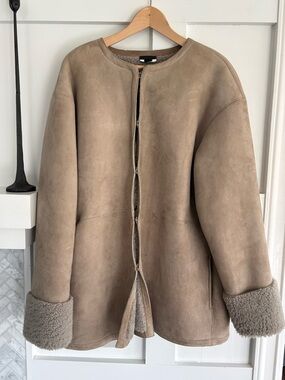J. Crew Suede and Shearling Coat